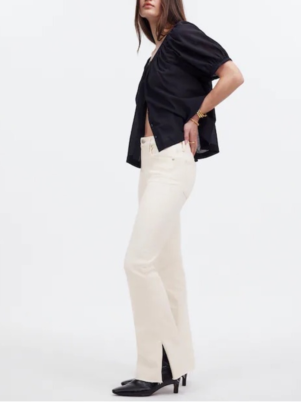 MADEWELL Kick Out Women’s High-Rise Straight Jeans in Canvas NWT Sz 32